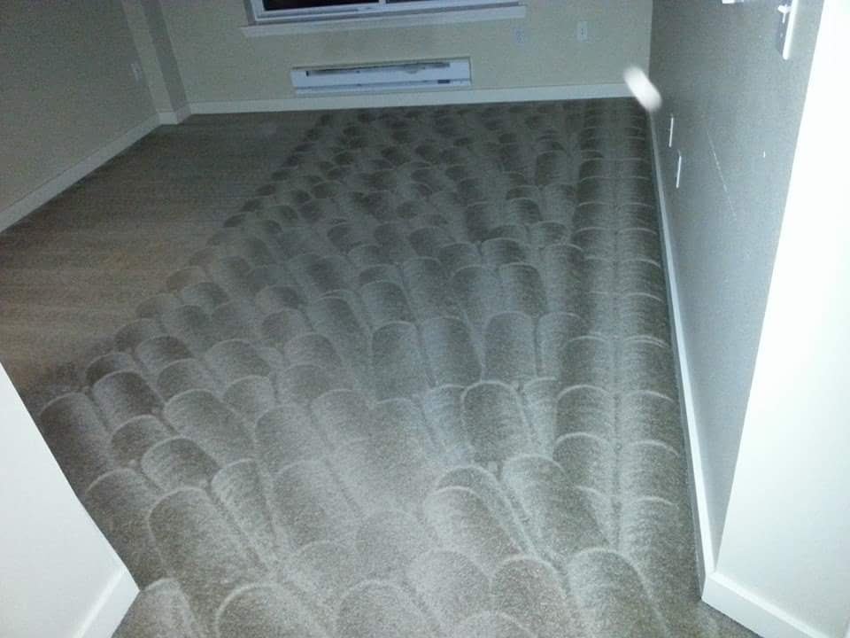 Room with cleaned carpets